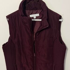 New York & Company -Maroon Quilted Vest - Large